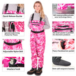 Breathable Waders for Unisex （Pink Camo Pattern)