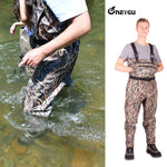 Breathable Waders for Unisex （Grass Camo Pattern)