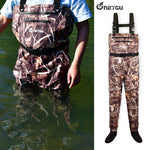 Breathable Waders for Unisex （Max Camo Pattern)