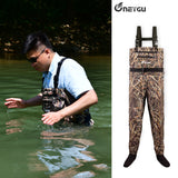 Breathable Waders for Unisex （Grass Camo Pattern)