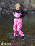 Breathable Waders for Unisex （Pink Camo Pattern)
