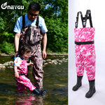 NeyGu Kids Breathable Waders (Pink Camo Pattern) Spring Style