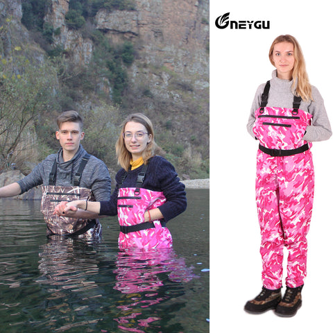 Breathable Waders for Unisex （Pink Camo Pattern)