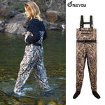 Breathable Waders for Unisex （Grass Camo Pattern)