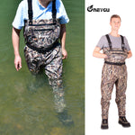 Breathable Waders for Unisex （Grass Camo Pattern)
